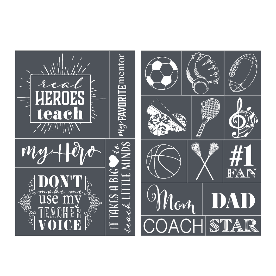 Real Heroes Teach - Mesh Stencil 2 pack 5.5x8.5