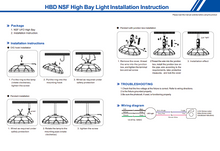 Cargar imagen en el visor de la galería, 200W LED Food Service &amp; Laboratory High Bay Light - 5000K, 150lm/w, 0-10V Dimmable, DLC 5.1 &amp; NSF Certified
