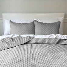 Carregar imagem no visualizador da galeria, Bamboo Cotton Quilted Coverlet, Twin - Silver
