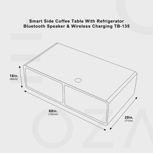 Cargar imagen en el visor de la galería, Smart Side Coffee Table With Refrigerator Bluetooth Speaker &amp; Wireless Charging TB-135
