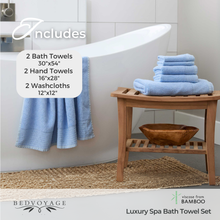 Load image into Gallery viewer, Bamboo 6 Piece Spa Towel Set – Ocean
