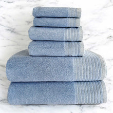 Load image into Gallery viewer, Bamboo 6 Piece Spa Towel Set – Ocean
