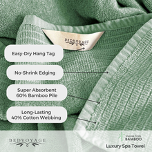 Load image into Gallery viewer, Bamboo 6 Piece Spa Towel Set – Seaglass
