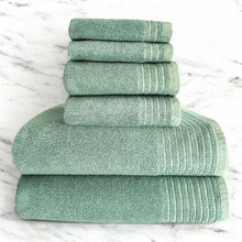 Load image into Gallery viewer, Bamboo 6 Piece Spa Towel Set – Seaglass

