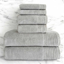 Load image into Gallery viewer, Bamboo 6 Piece Spa Towel Set – Stone
