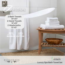 Carregar imagem no visualizador da galeria, Bamboo 6 Piece Spa Towel Set – Cloud
