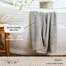 Load image into Gallery viewer, Bamboo 6 Piece Spa Towel Set – Stone
