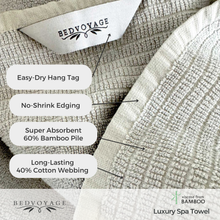 Load image into Gallery viewer, Bamboo 6 Piece Spa Towel Set – Stone
