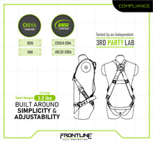 Load image into Gallery viewer, Frontline K100-61S Combat Compliance Kit - Harness, 6&#39; Single Leg Lanyard and Drawstring Bag
