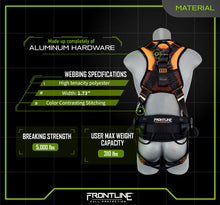 Load image into Gallery viewer, Frontline 110CTB Combat Lite Full Body Harness all Aluminum Hardware and Suspension Trauma Straps XL/2X
