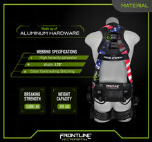 Load image into Gallery viewer, Frontline 110CTB-AM American Style Full Body Harness with Aluminum Hardware and Suspension Trauma Straps M/L
