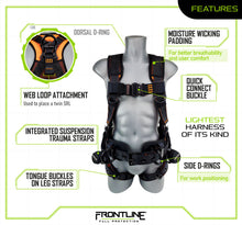 Carregar imagem no visualizador da galeria, Frontline 110CTB Combat Lite Full Body Harness all Aluminum Hardware and Suspension Trauma Straps 3X/4X
