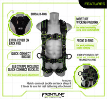 Carregar imagem no visualizador da galeria, Frontline 200RE Elite Lite Climbing/Rescue Full Body Harness with Aluminum Quick Connect Buckles Universal
