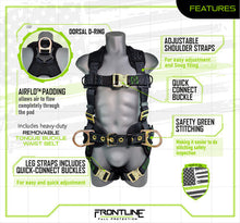 Load image into Gallery viewer, Frontline 350CQC Patriot Construction Harness with Airflo and Quick Connect Buckles - Made in USA XL
