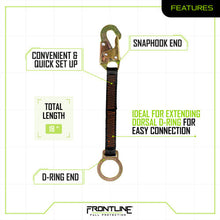 Carregar imagem no visualizador da galeria, Frontline ACEL18S D-Ring 18&quot; Extension Lanyard
