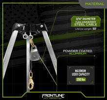 Carregar imagem no visualizador da galeria, Frontline TAN07RA-US Patriot 7&#39; Confined Space Tripod with 3-Way Retrieval System - Made in USA
