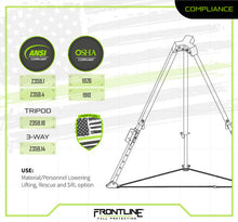 Carregar imagem no visualizador da galeria, Frontline TAN07RA-US Patriot 7&#39; Confined Space Tripod with 3-Way Retrieval System - Made in USA
