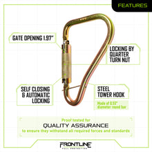 Load image into Gallery viewer, Frontline CSQ120 Large Steel Quarter Turn-locking Carabiner Hook
