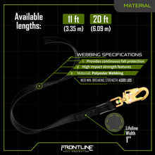 Carregar imagem no visualizador da galeria, Frontline RPW 11&#39; Web Single Leg SRL with Steel Snap Hook End
