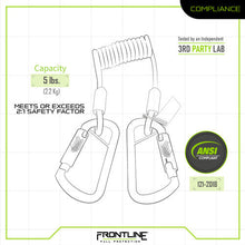 Carregar imagem no visualizador da galeria, Frontline TLC05 ToolGrip Coil Tool Tether 5 lbs with Double Self-locking Aluminum Carabiner
