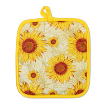 Load image into Gallery viewer, Summer Sunflowers Oven Mitts And Potholder Set
