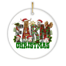 Load image into Gallery viewer, Enchanting Farm Christmas Ceramic Ornament with Horse, Pig, Goat, Cattle and Hog
