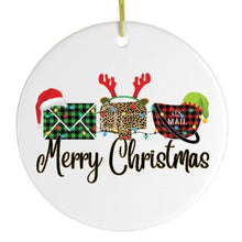 Load image into Gallery viewer, Postal Worker Plaid Merry Christmas Ornament
