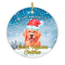 Carregar imagem no visualizador da galeria, I'm Dreaming of a Golden Retriever Christmas Ornament
