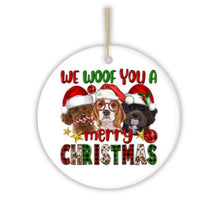 Load image into Gallery viewer, We Woof You a Merry Christmas Cute Dogs Ornament, Pet Theme Holiday Decoration

