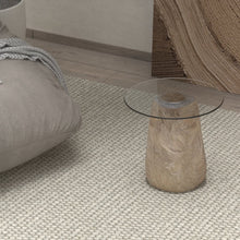 Load image into Gallery viewer, Glass and Cobblestone Side Table

