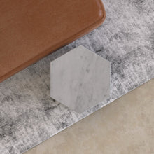 Load image into Gallery viewer, Hexagon Italian Carrara Side Table
