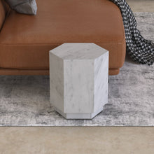 Carregar imagem no visualizador da galeria, Hexagon Italian Carrara Side Table
