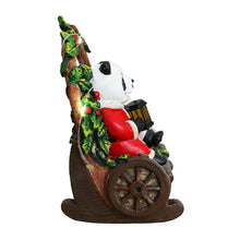 Carregar imagem no visualizador da galeria, Nostalgic Panda Duo Festive Lighted Figurine, 6" LED Christmas Bear Statue
