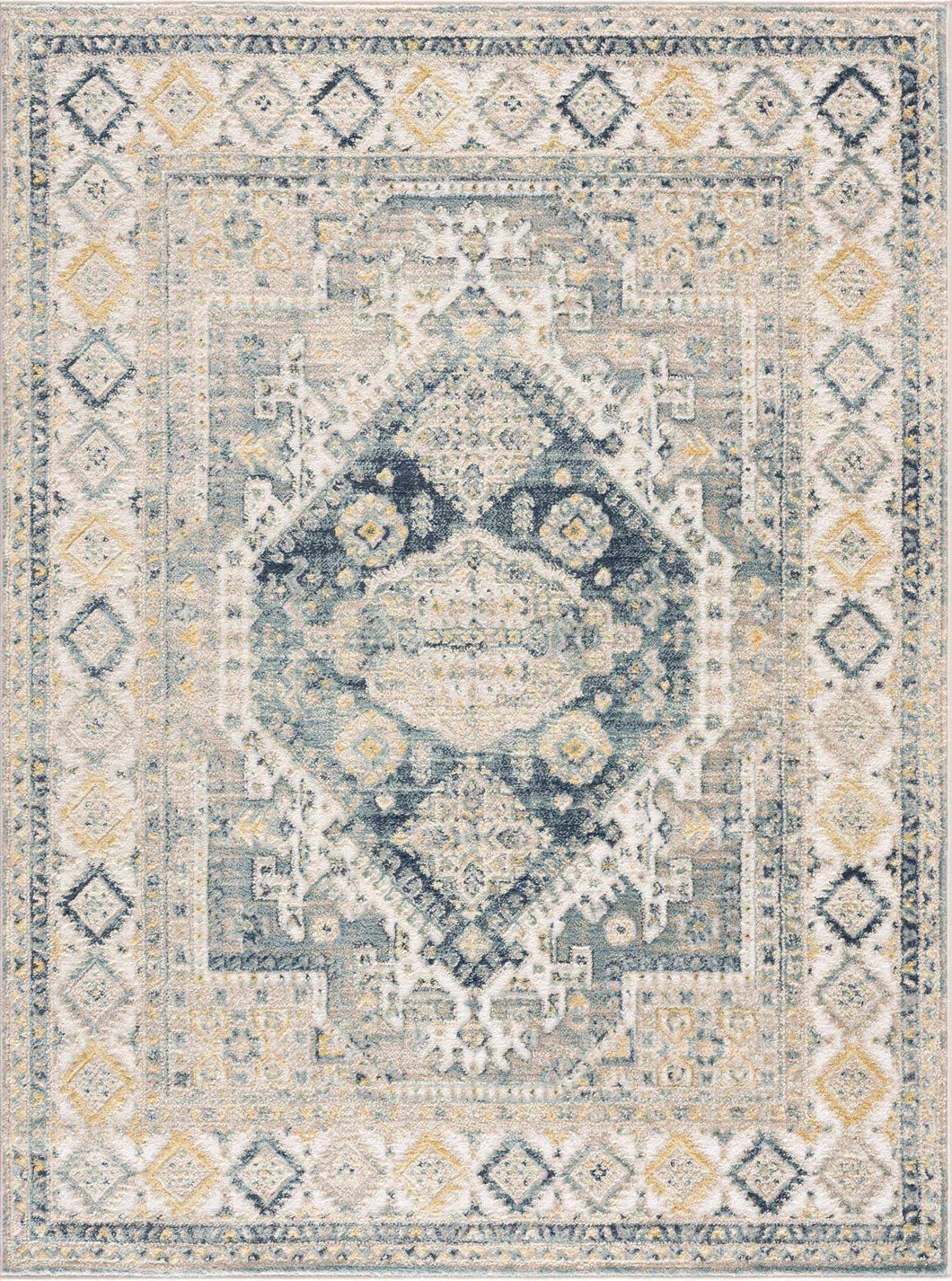 Brend Blue Medallion Area Rug - Clearance
