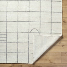 Cargar imagen en el visor de la galería, Tieve Black &amp; White Grid Wool Rug
