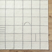 Cargar imagen en el visor de la galería, Tieve Black &amp; White Grid Wool Rug
