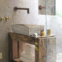 Load image into Gallery viewer, Travertine Rectangular Sink Natural Stone Above Vanity Bathroom Sink (W)23&quot; (D)18&quot; (H)8&quot;
