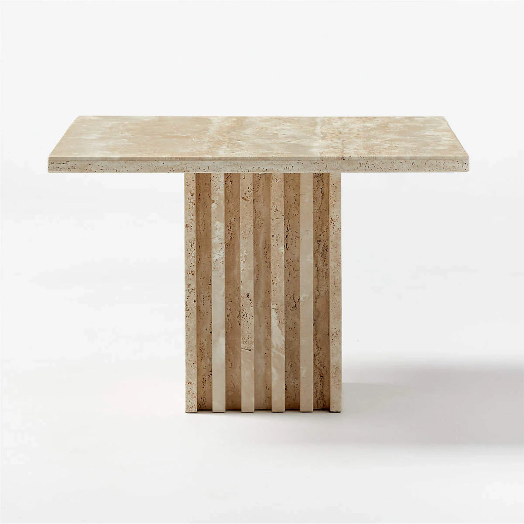 Troia Light Solid Travertine Coffee Table Special Design Honed (W)13