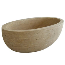 Load image into Gallery viewer, Troia Light Travertine Bathtub Hand-carved from Solid Marble Block (W)32&quot; (L)70&quot; (H)20&quot;
