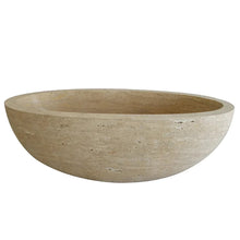 Load image into Gallery viewer, Troia Light Travertine Bathtub Hand-carved from Solid Marble Block (W)32&quot; (L)70&quot; (H)20&quot;
