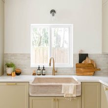 Load image into Gallery viewer, Troia Light Travertine Rectangular Farmhouse Kitchen Sink (W)18&quot; (L)27.5&quot; (H)7&quot;
