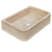 Load image into Gallery viewer, Troia Light Travertine Rectangular Farmhouse Kitchen Sink (W)18&quot; (L)27.5&quot; (H)7&quot;
