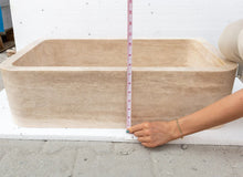 Load image into Gallery viewer, Troia Light Travertine Rectangular Farmhouse Kitchen Sink (W)18&quot; (L)27.5&quot; (H)7&quot;
