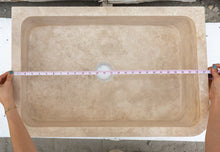 Load image into Gallery viewer, Troia Light Travertine Rectangular Farmhouse Kitchen Sink (W)18&quot; (L)27.5&quot; (H)7&quot;
