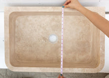 Load image into Gallery viewer, Troia Light Travertine Rectangular Farmhouse Kitchen Sink (W)18&quot; (L)27.5&quot; (H)7&quot;
