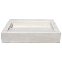 Load image into Gallery viewer, White Limestone Rectangular Hidden Drain Bathroom Above-vanity Sink (W)18&quot; (L)21.4&quot;
