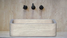 Load image into Gallery viewer, Troia Light Travertine Rectangular Farmhouse Kitchen Sink (W)18&quot; (L)27.5&quot; (H)7&quot;
