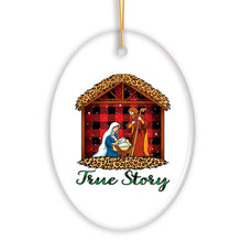 Carregar imagem no visualizador da galeria, True Story Nativity Plaid Birth of Christ Ornament

