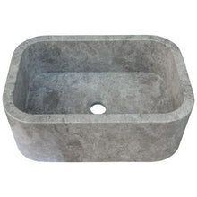 Load image into Gallery viewer, Tundra Gray Marble Rectangular Wall-mount Bathroom Sink (W)12&quot; (L)18&quot; (H)7&quot;
