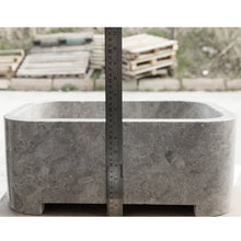 Load image into Gallery viewer, Tundra Gray Marble Rectangular Wall-mount Bathroom Sink (W)12&quot; (L)18&quot; (H)7&quot;
